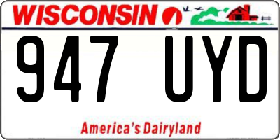 WI license plate 947UYD