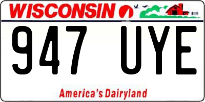 WI license plate 947UYE