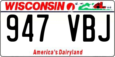 WI license plate 947VBJ
