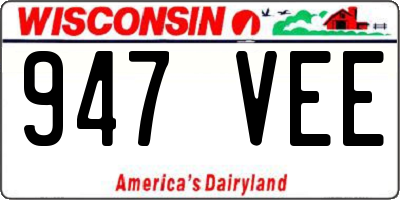 WI license plate 947VEE