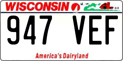 WI license plate 947VEF