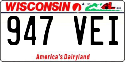 WI license plate 947VEI