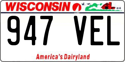 WI license plate 947VEL