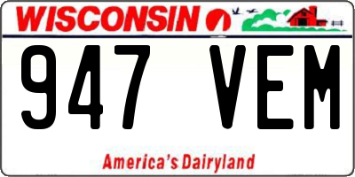 WI license plate 947VEM