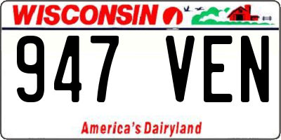 WI license plate 947VEN