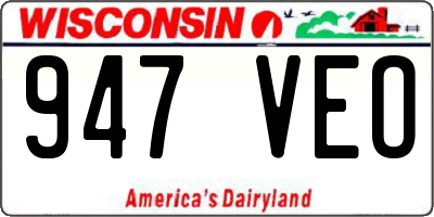 WI license plate 947VEO