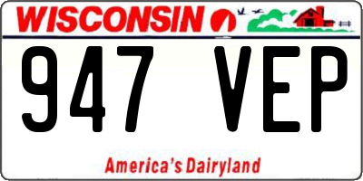 WI license plate 947VEP