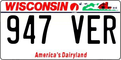 WI license plate 947VER