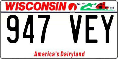 WI license plate 947VEY