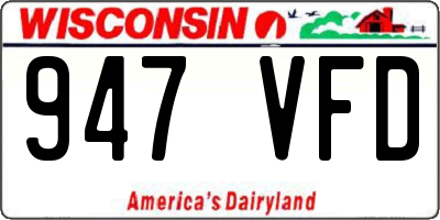 WI license plate 947VFD