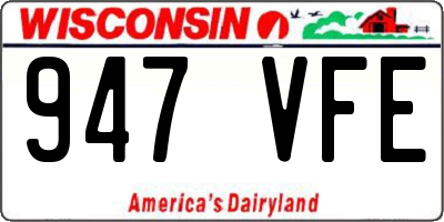 WI license plate 947VFE