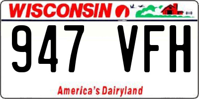 WI license plate 947VFH