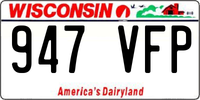 WI license plate 947VFP