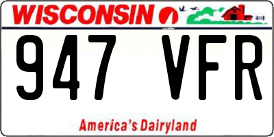 WI license plate 947VFR