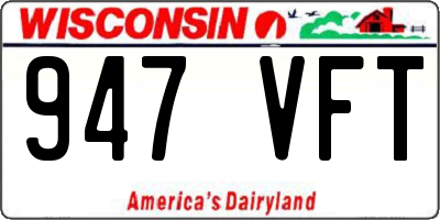 WI license plate 947VFT