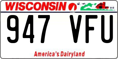 WI license plate 947VFU