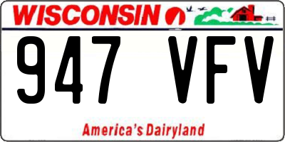 WI license plate 947VFV