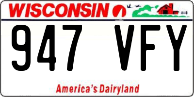 WI license plate 947VFY