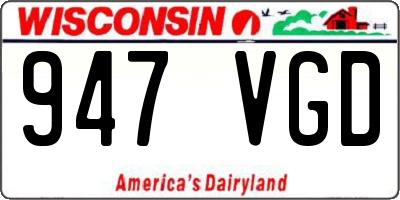 WI license plate 947VGD