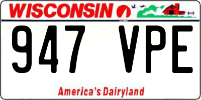 WI license plate 947VPE