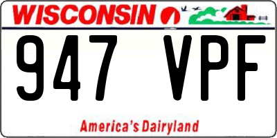 WI license plate 947VPF
