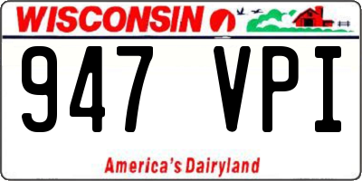 WI license plate 947VPI