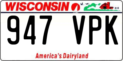 WI license plate 947VPK