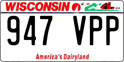 WI license plate 947VPP