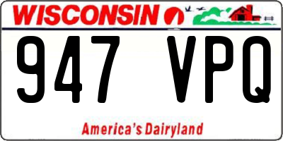 WI license plate 947VPQ