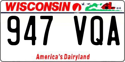 WI license plate 947VQA