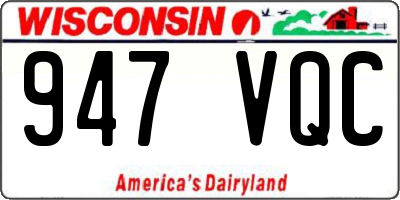 WI license plate 947VQC
