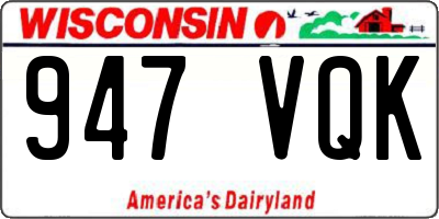 WI license plate 947VQK