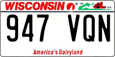 WI license plate 947VQN