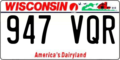 WI license plate 947VQR