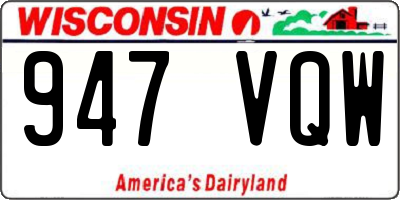 WI license plate 947VQW