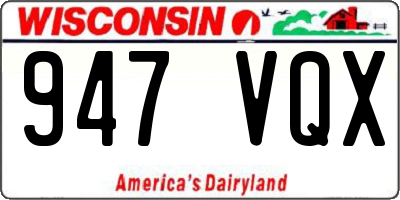 WI license plate 947VQX