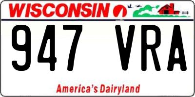 WI license plate 947VRA
