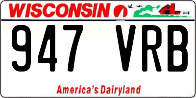 WI license plate 947VRB