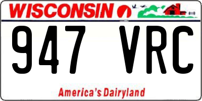 WI license plate 947VRC