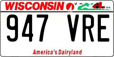 WI license plate 947VRE