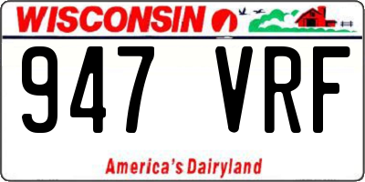 WI license plate 947VRF