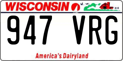 WI license plate 947VRG