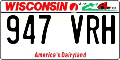WI license plate 947VRH