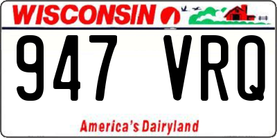 WI license plate 947VRQ