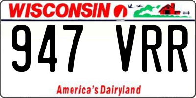 WI license plate 947VRR