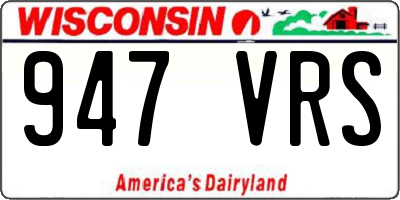 WI license plate 947VRS