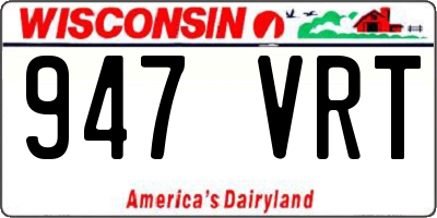 WI license plate 947VRT