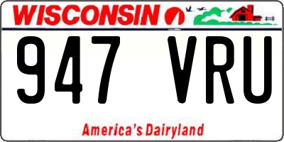 WI license plate 947VRU
