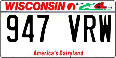 WI license plate 947VRW