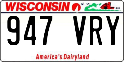 WI license plate 947VRY